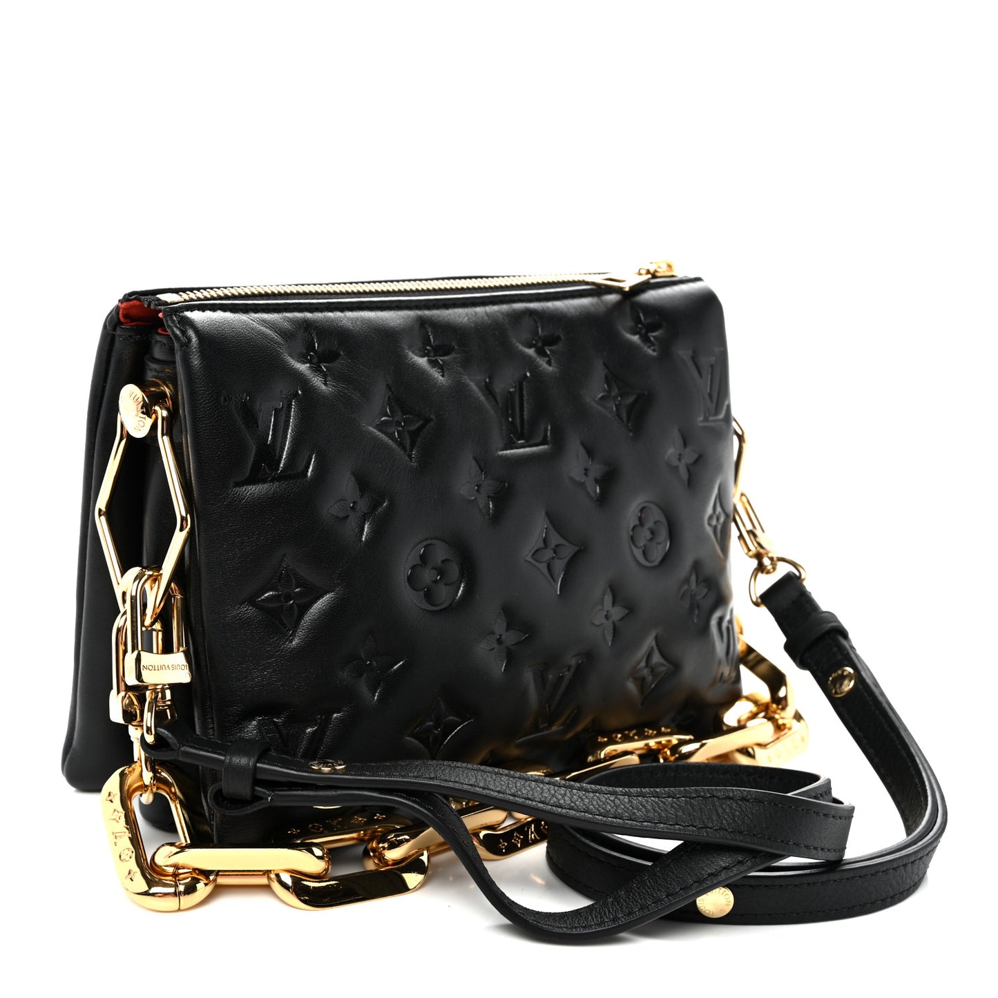 Lambskin Embossed Monogram Coussin BB Black