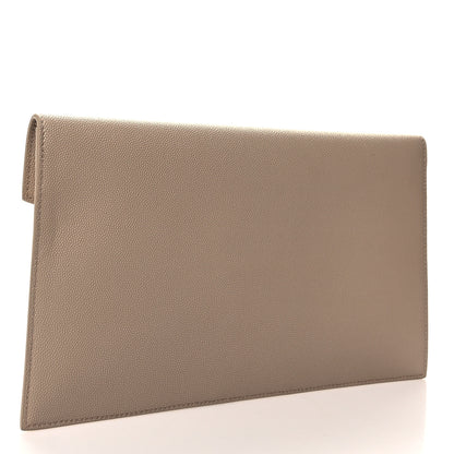 Saint Laurent Grain De Poudre Uptown Pouch Dark Beige 3 of 11