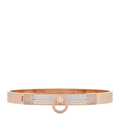 Hermes 18K Rose Gold Diamond PM Collier De Chien Pave Bracelet SH 1 of 4