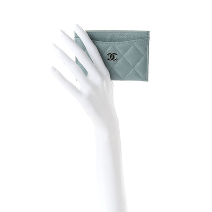 Chanel Caviar Quilted Card Holder Blue 2 of 9