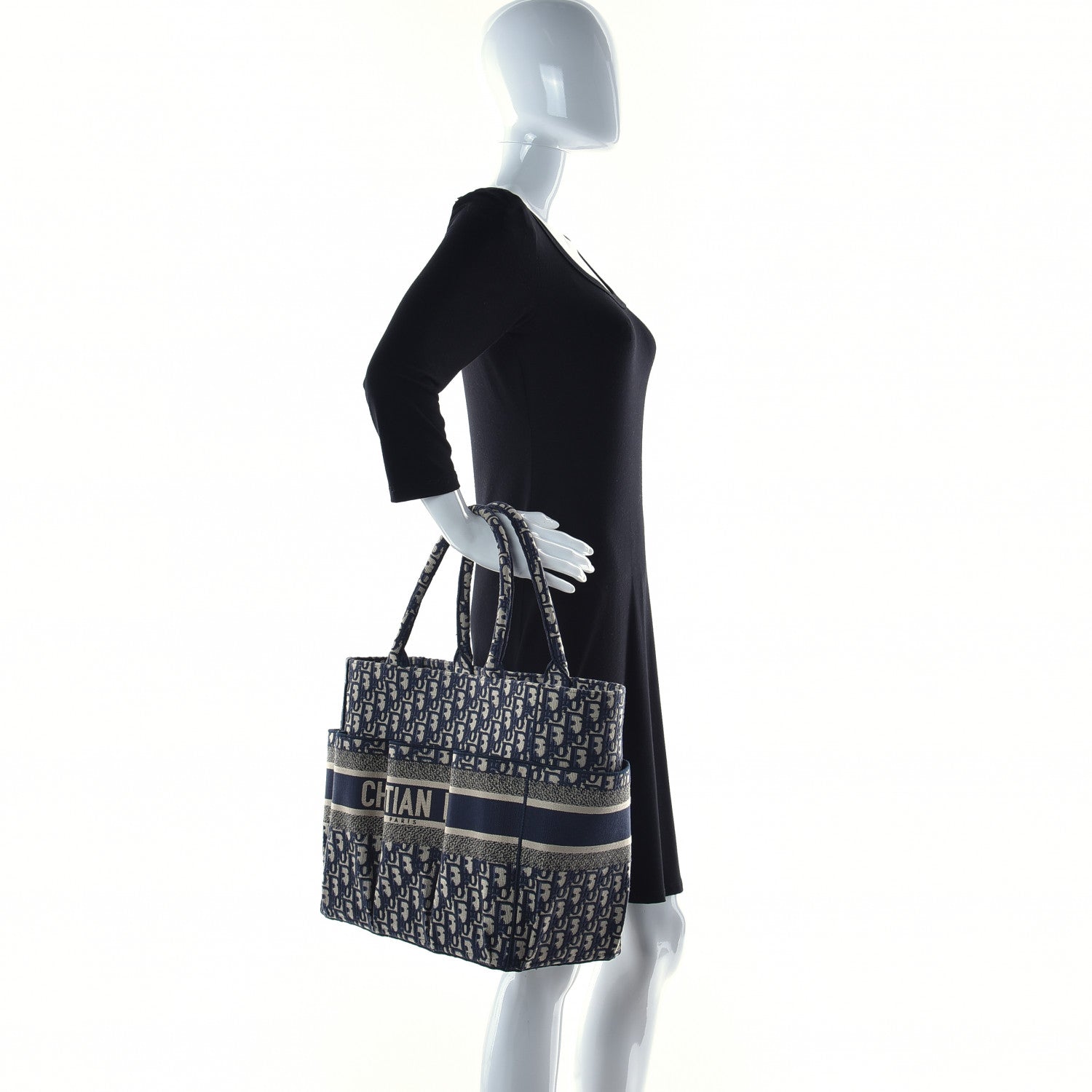Christian Dior Oblique Catherine Tote Blue 4 of 16