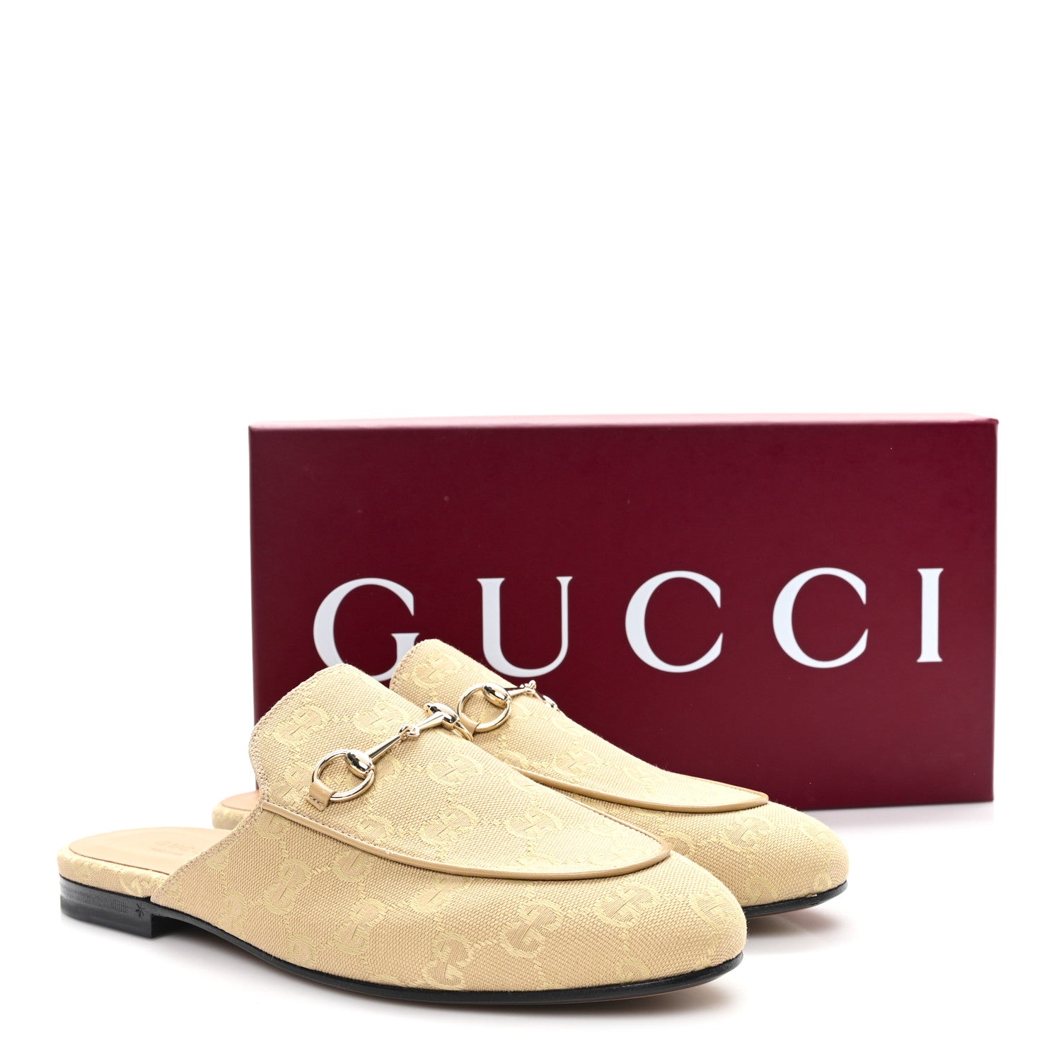 Gucci Canvas GG Monogram Womens Princetown Slippers 40 Egypt Salt 10 of 10