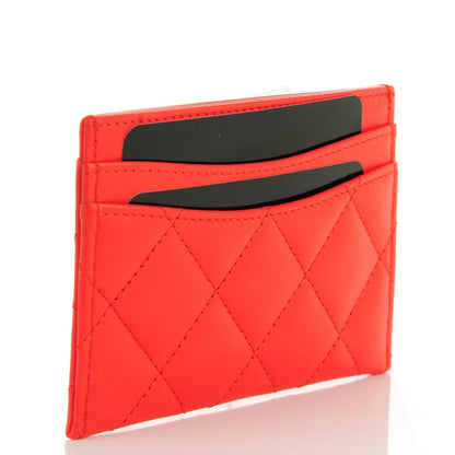 Chanel Lambskin Quilted Card Holder Red 3 of 8