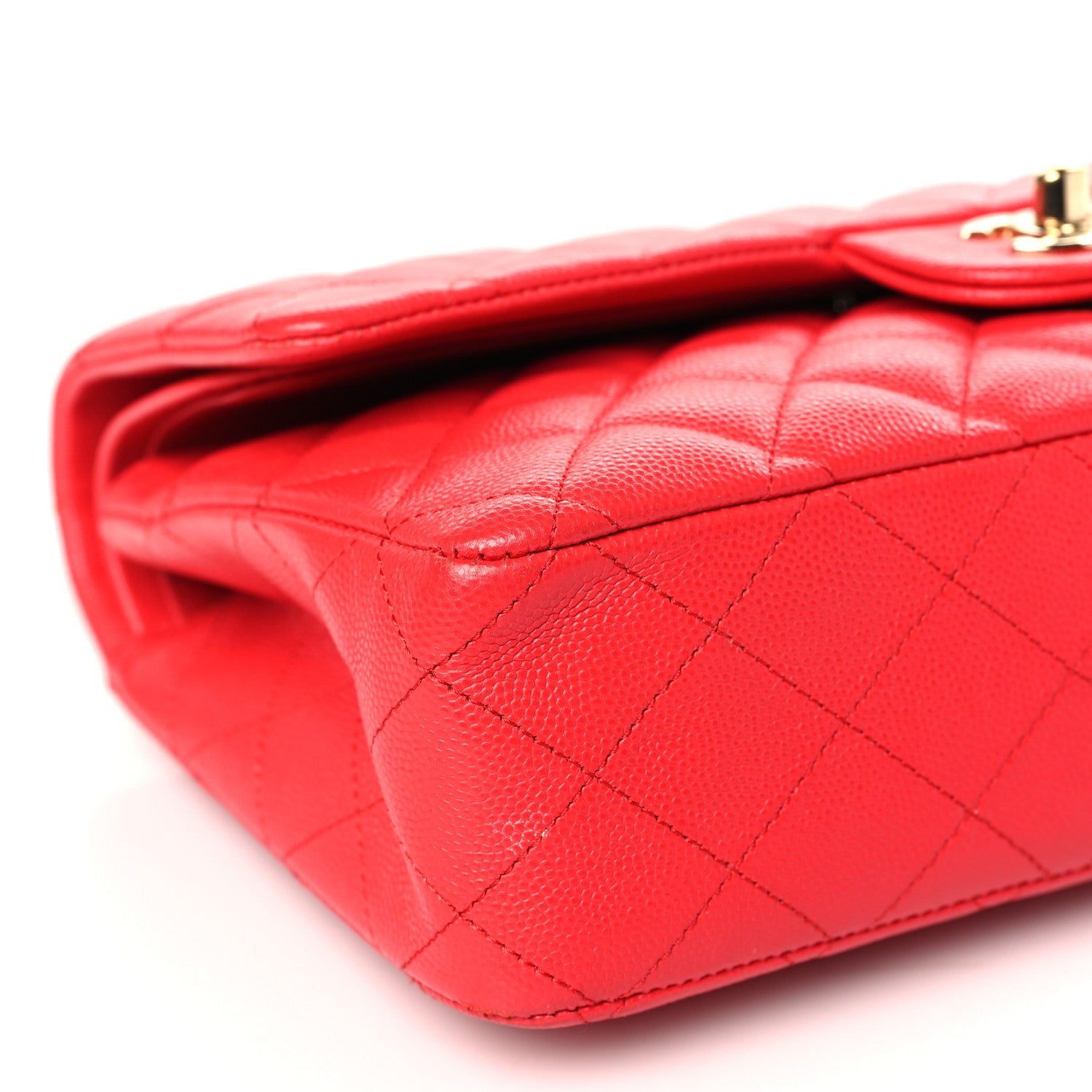 Chanel Caviar Quilted Medium Double Flap Red 8 of 9
