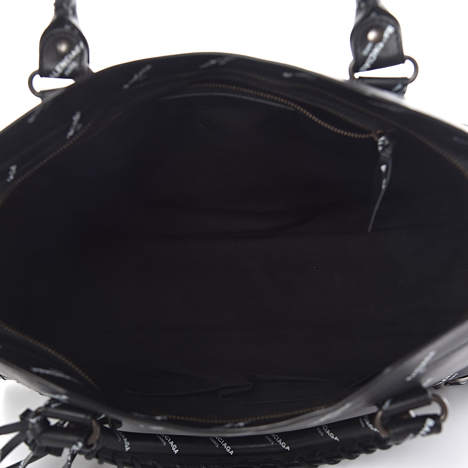 Balenciaga Veau Allover Logo Classic Hardware City Black White 5 of 10