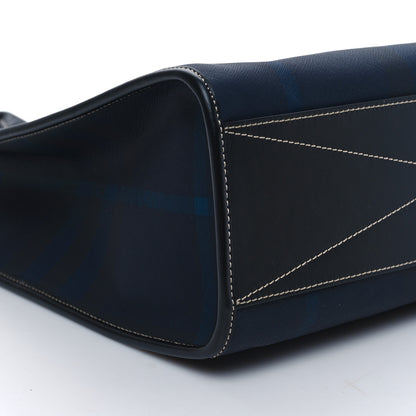 Burberry E-Canvas Denny Check Tote Navy Blue 7 of 8
