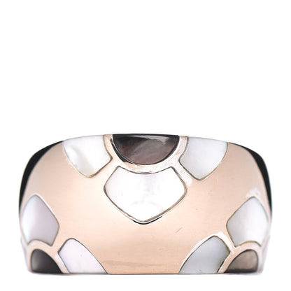 Van Cleef & Arpels 18K White Gold Mother of Pearl Marqueterie Ring 53 6.5 1 of 5