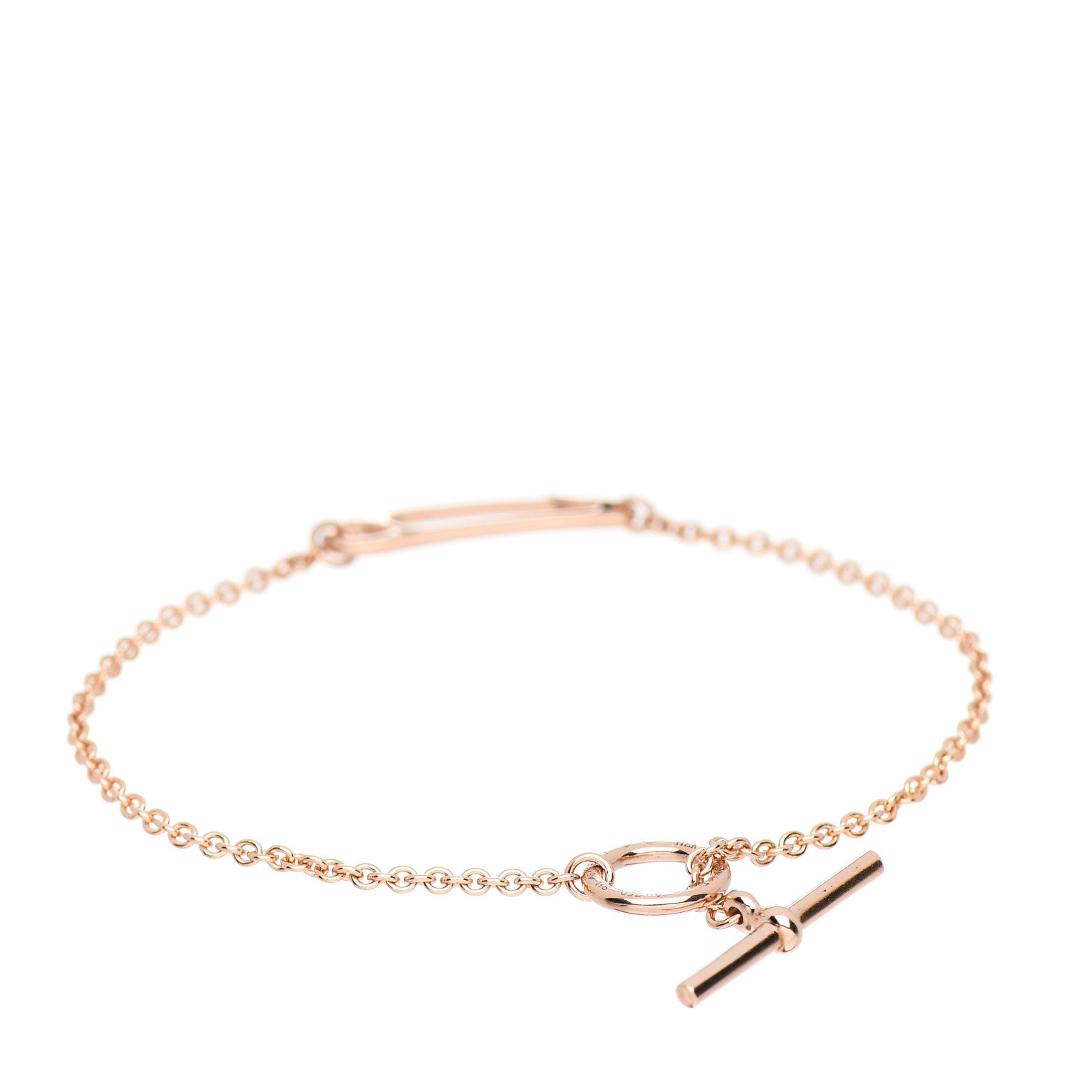 Hermes 18K Rose Gold Mini Chaine d'Ancre Punk Bracelet SH 3 of 5