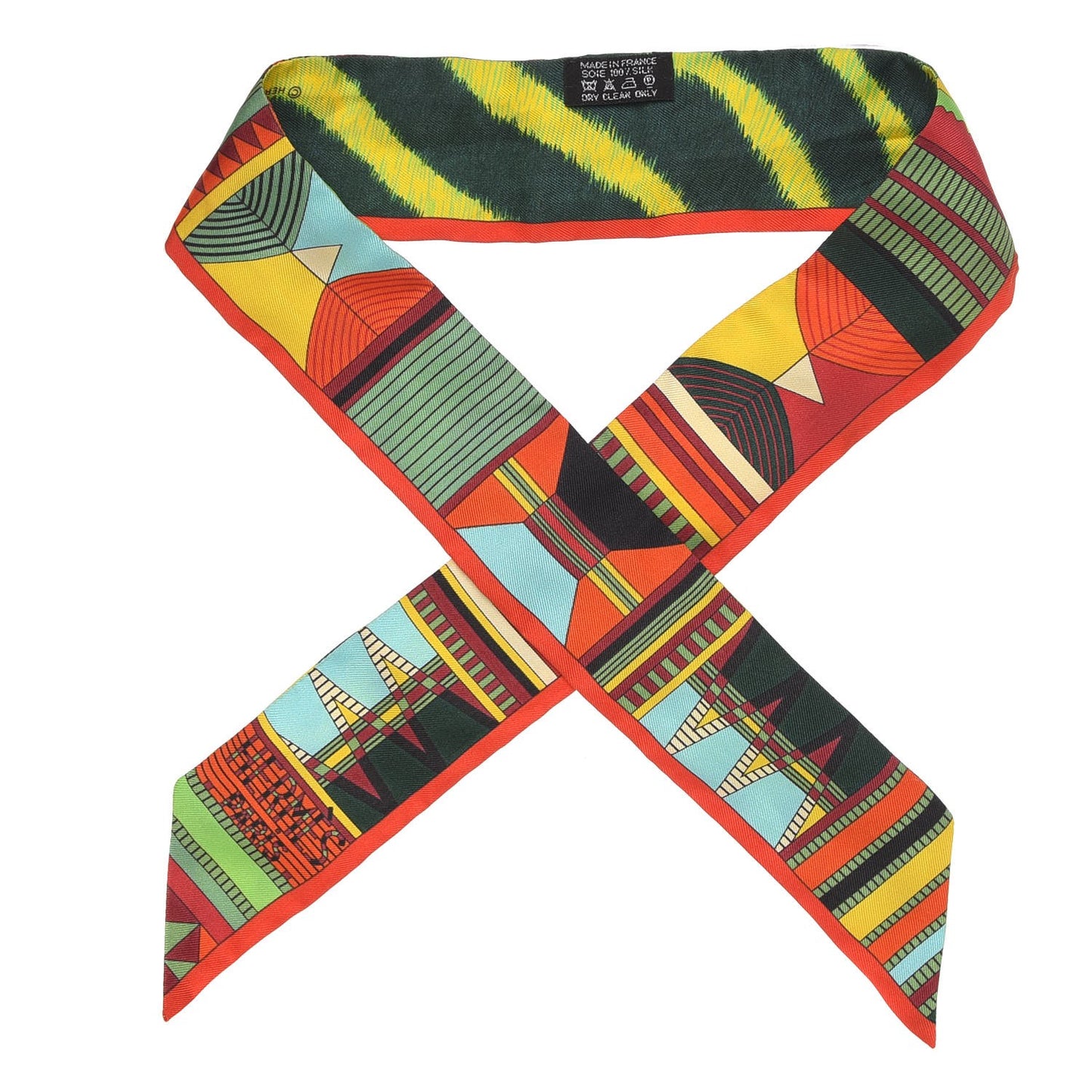 Silk Pelages et Camouflage Twilly Rouge Vert Jaune