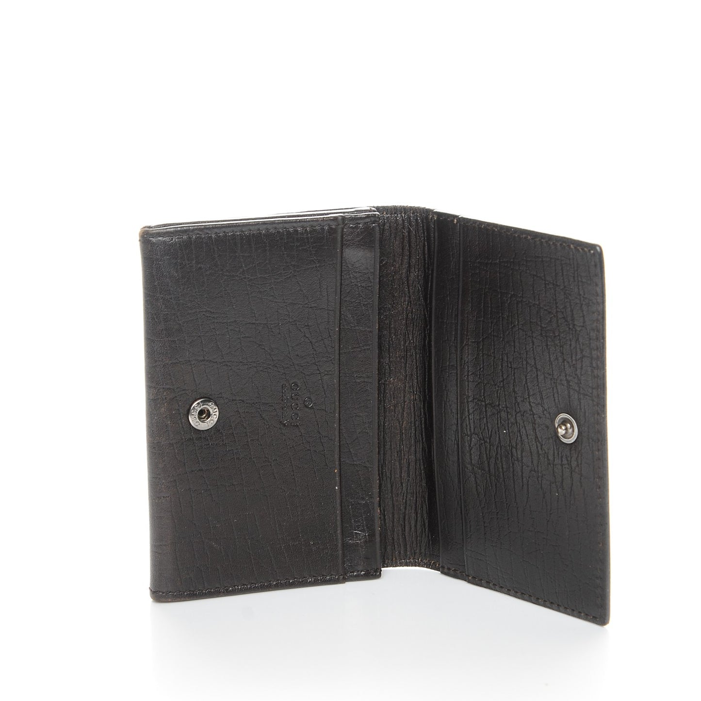 GG Plus Monogram Business Card Case Dark Brown