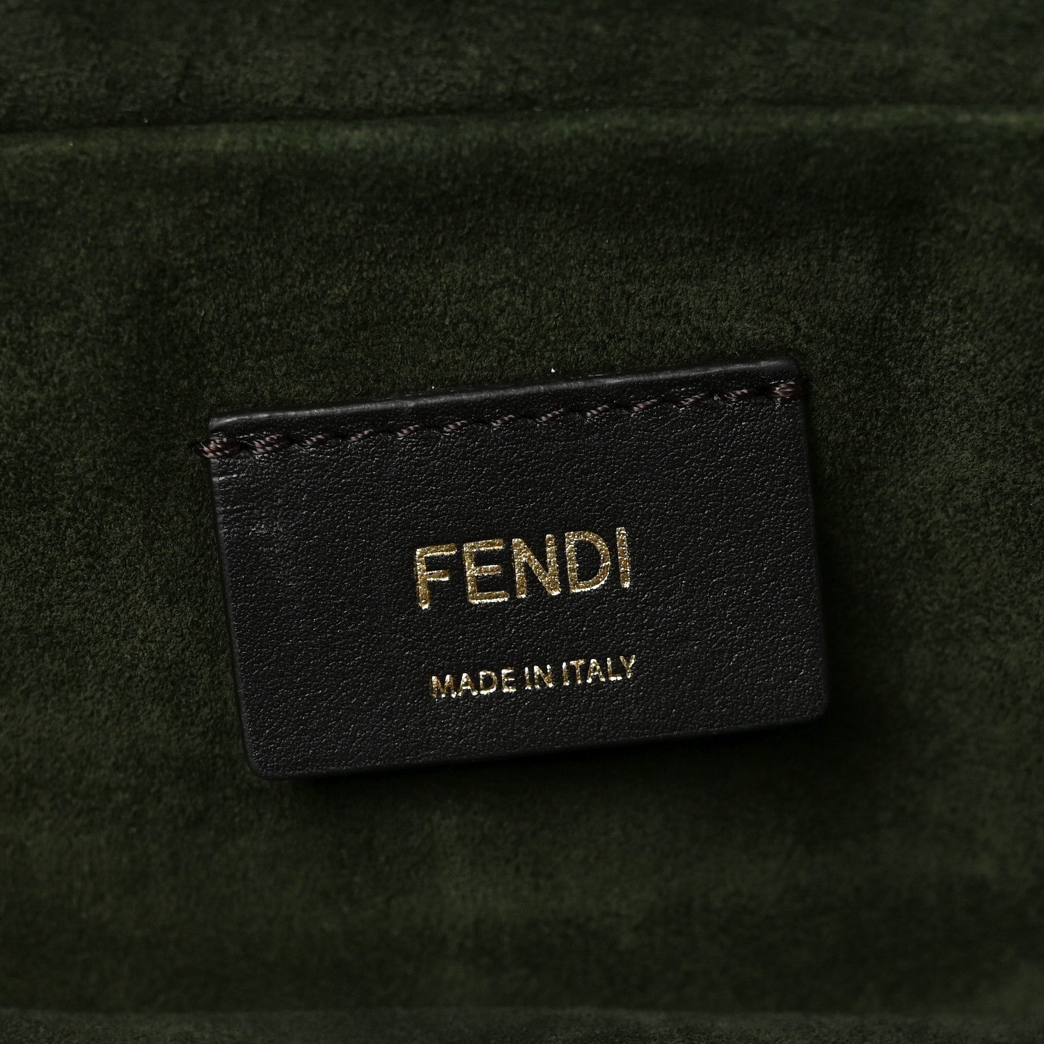 Fendi Hagfish Medium Chevron Quilted Mamma Baguette Forrest Green 6 of 10