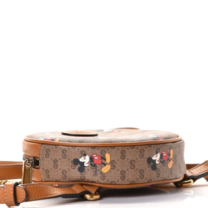 Gucci X DISNEY Mini Vintage GG Supreme Monogram Mickey Mouse Round Backpack Beige Vintage Sun Oil 3 of 4