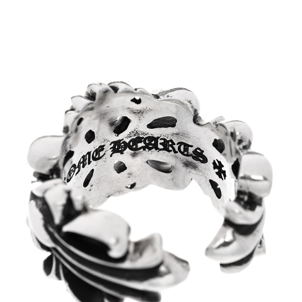 Chrome Hearts Sterling Silver Double Floral Cross Ring 60 9 5 of 6