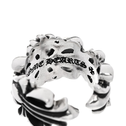 Chrome Hearts Sterling Silver Double Floral Cross Ring 60 9 5 of 6