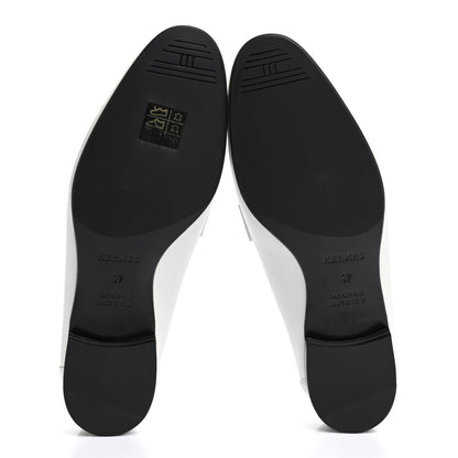 Hermes Calfskin Womens Royal Loafers 37 White 7 of 9