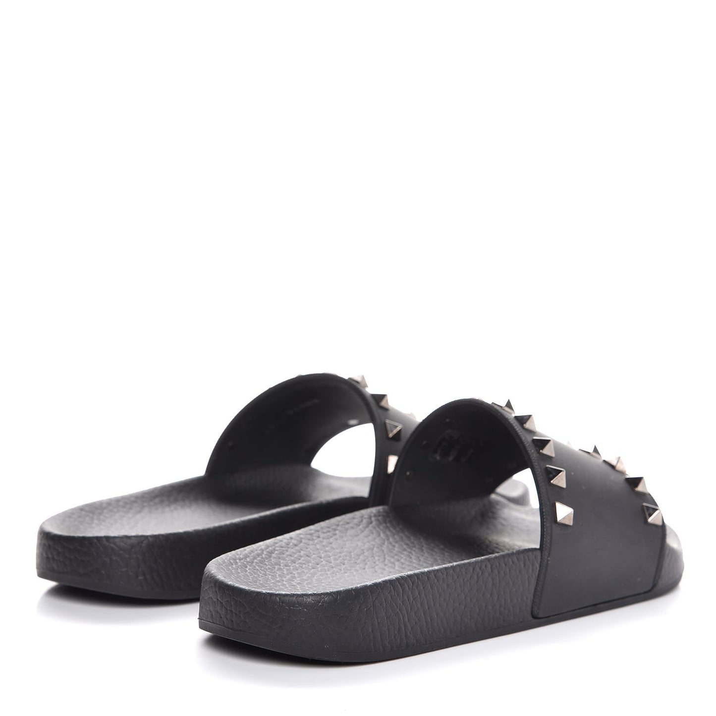 Rubber Rockstud Slide Sandals 37 Black