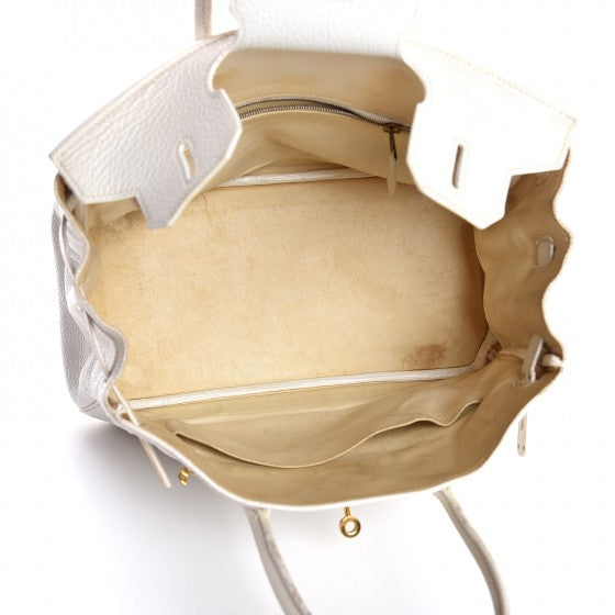 Hermes Taurillon Clemence Birkin 30 White 47 of 104