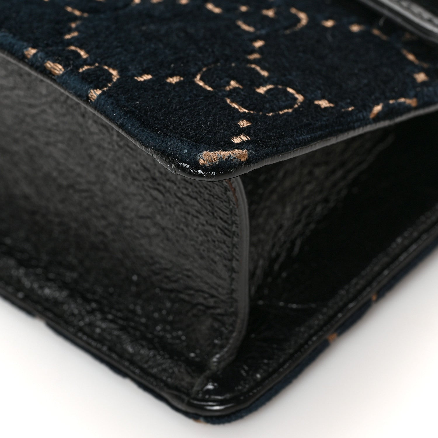 Gucci Velvet Skipper Crystal GG Monogram Small Dionysus Shoulder Bag Blue Beige Black 10 of 10