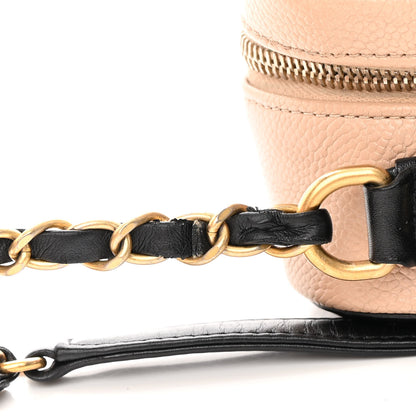 Chanel Caviar Quilted Medium CC Filigree Vanity Case Beige Black 18 of 19