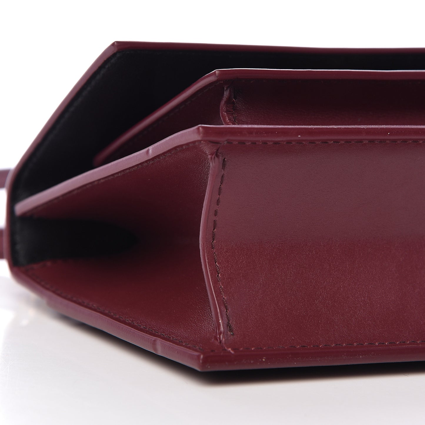 Box Calfskin XS Sharp Top Handle Bag Burgundy