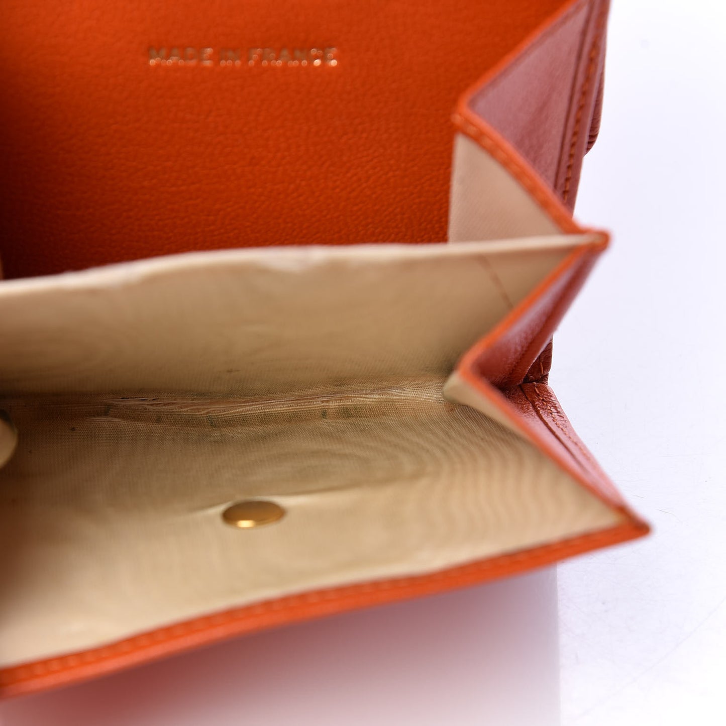 Goatskin Compact Double Sided Wallet Orange