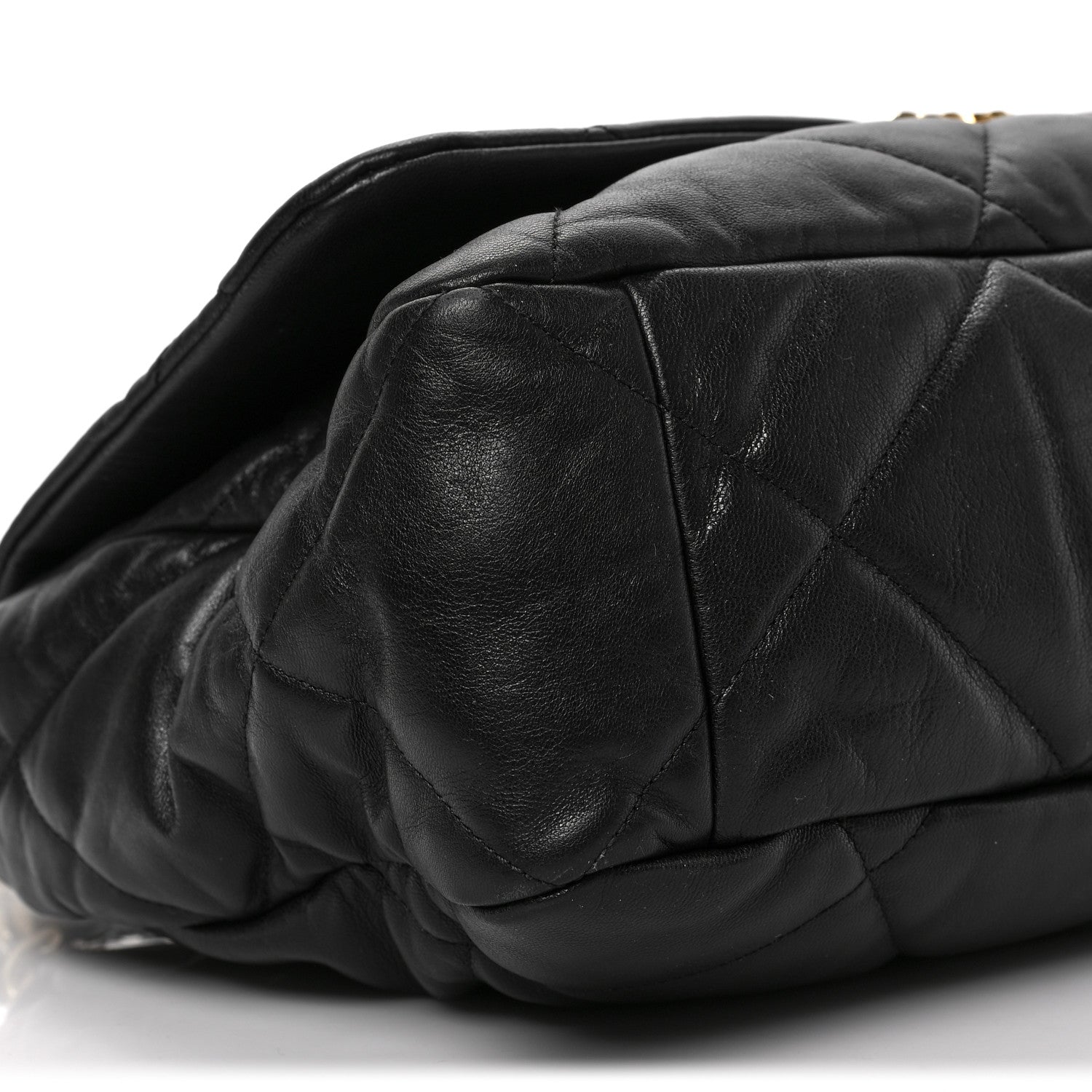 Chanel Shiny Goatskin Quilted Maxi Chanel 19 Flap Black 8 of 9