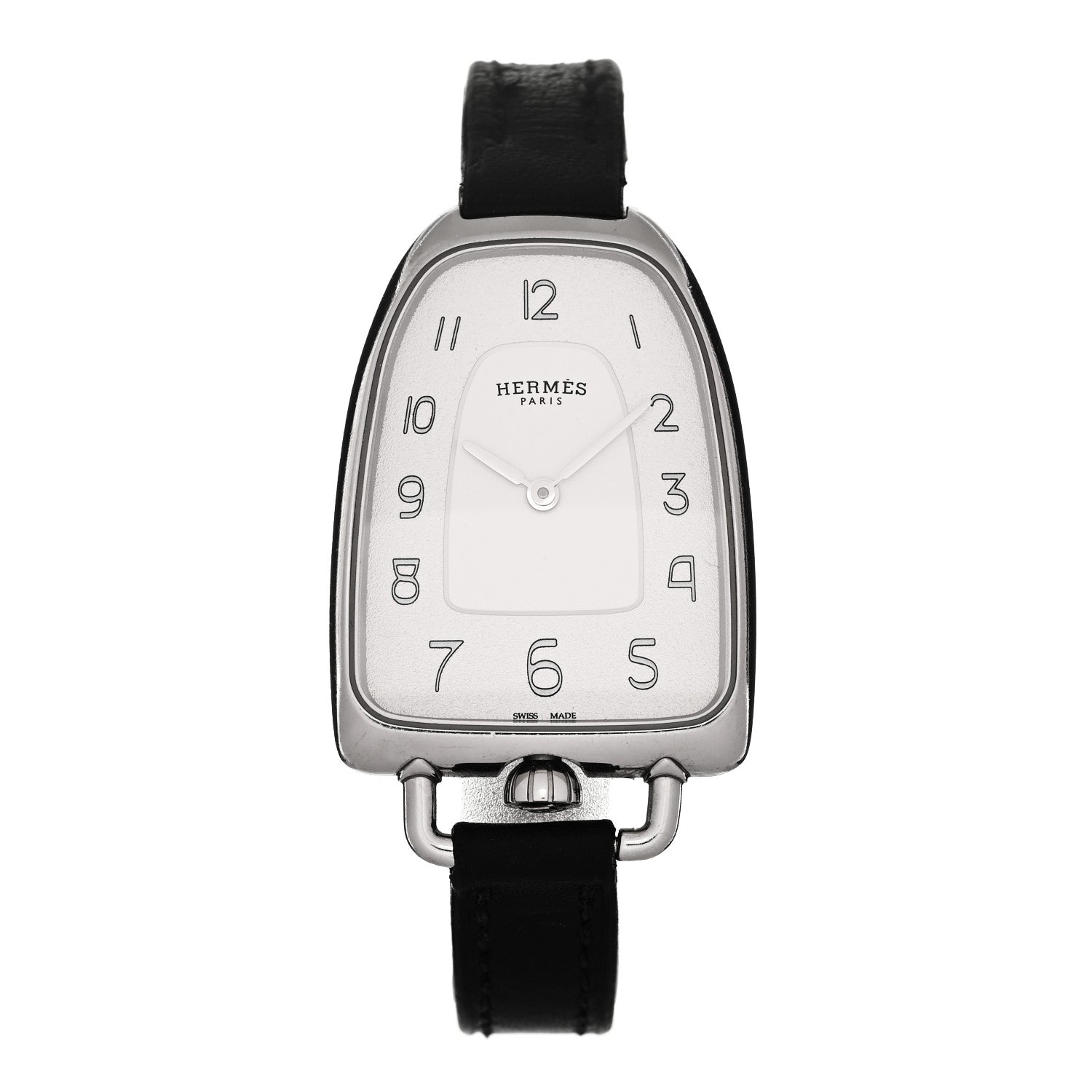 Hermes Stainless Steel Barenia 26mm Galop Quartz Watch Noir 1 of 5