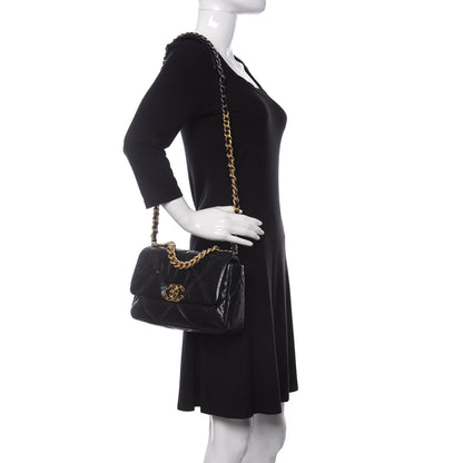 Chanel Goatskin Quilted Medium Chanel 19 Flap Black 2 of 11
