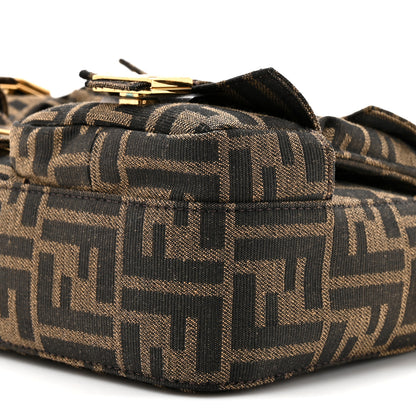 Fendi Fabric Jacquard FF 1974 Multipocket Baguette Tobacco Moro 8 of 10
