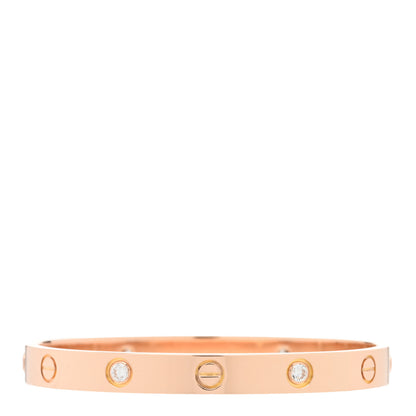 Cartier 18K Pink Gold 4 Diamond LOVE Bracelet 16 2 of 4