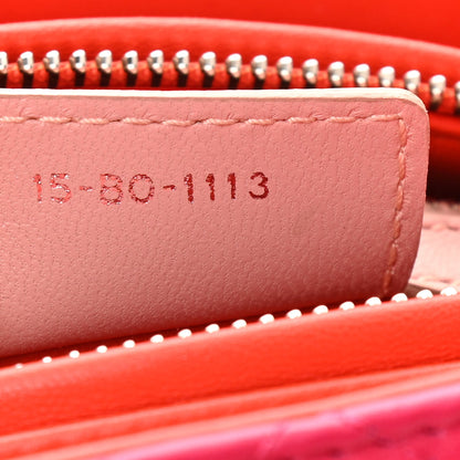 Christian Dior Lambskin Cannage Tri-Color Medium Lady Dior Orange Riviera Fuchsia Cosmopolitan Lipstick Natural 6 of 10