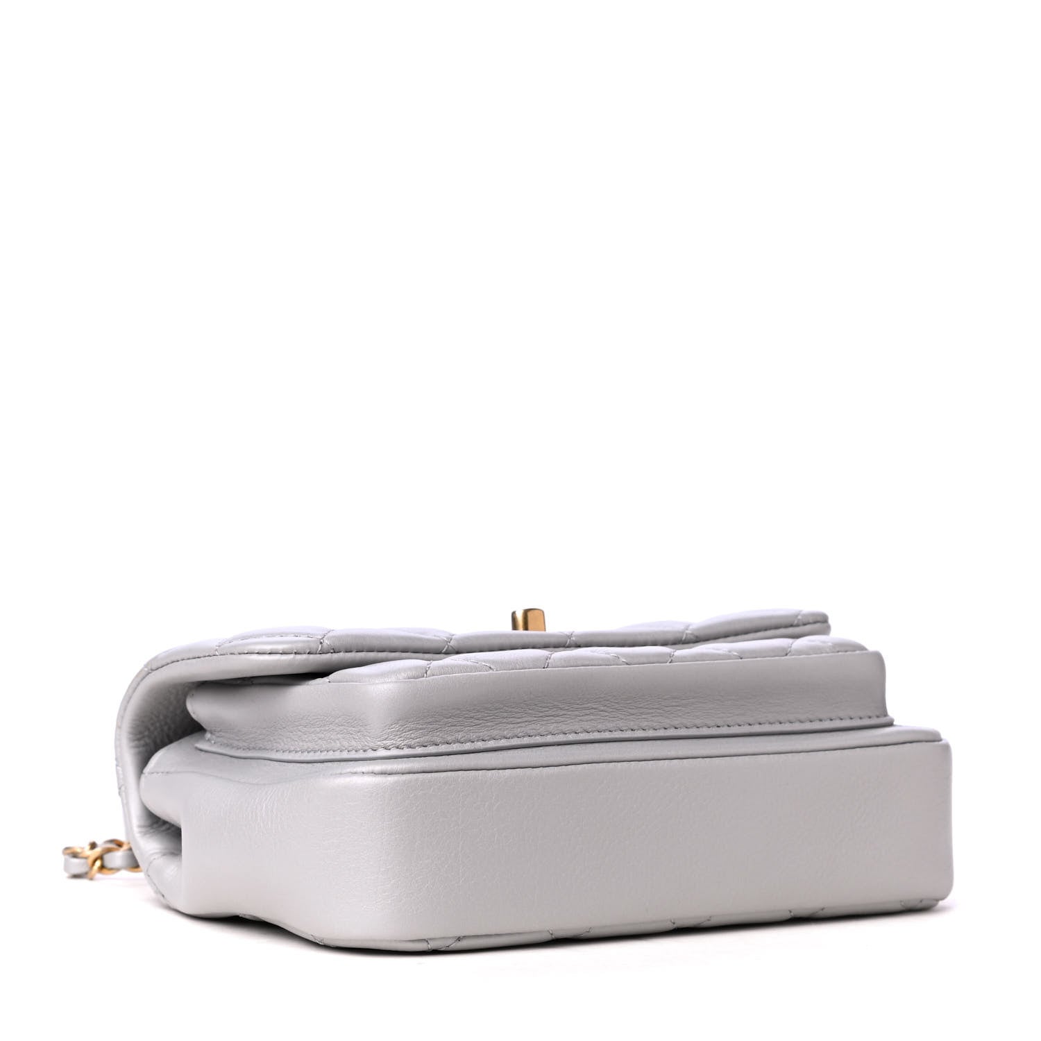 Chanel Calfskin Quilted Top Handle Flap Light Grey 3 of 4