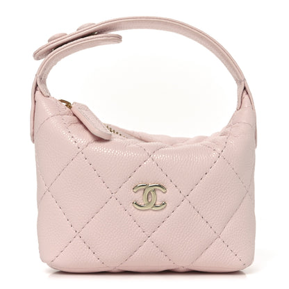 Chanel Caviar Quilted Hobo Bag Charm Light Pink 1 of 10