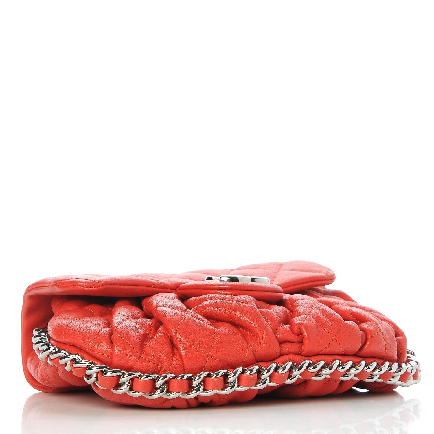 Chanel Washed Lambskin Mini Chain Around Messenger Red 5 of 8
