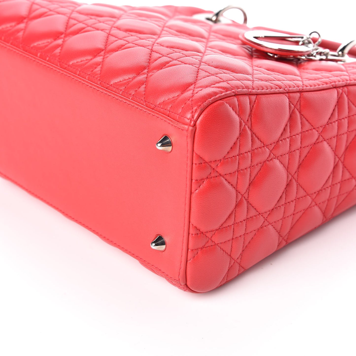Lambskin Cannage Medium Lady Dior Red