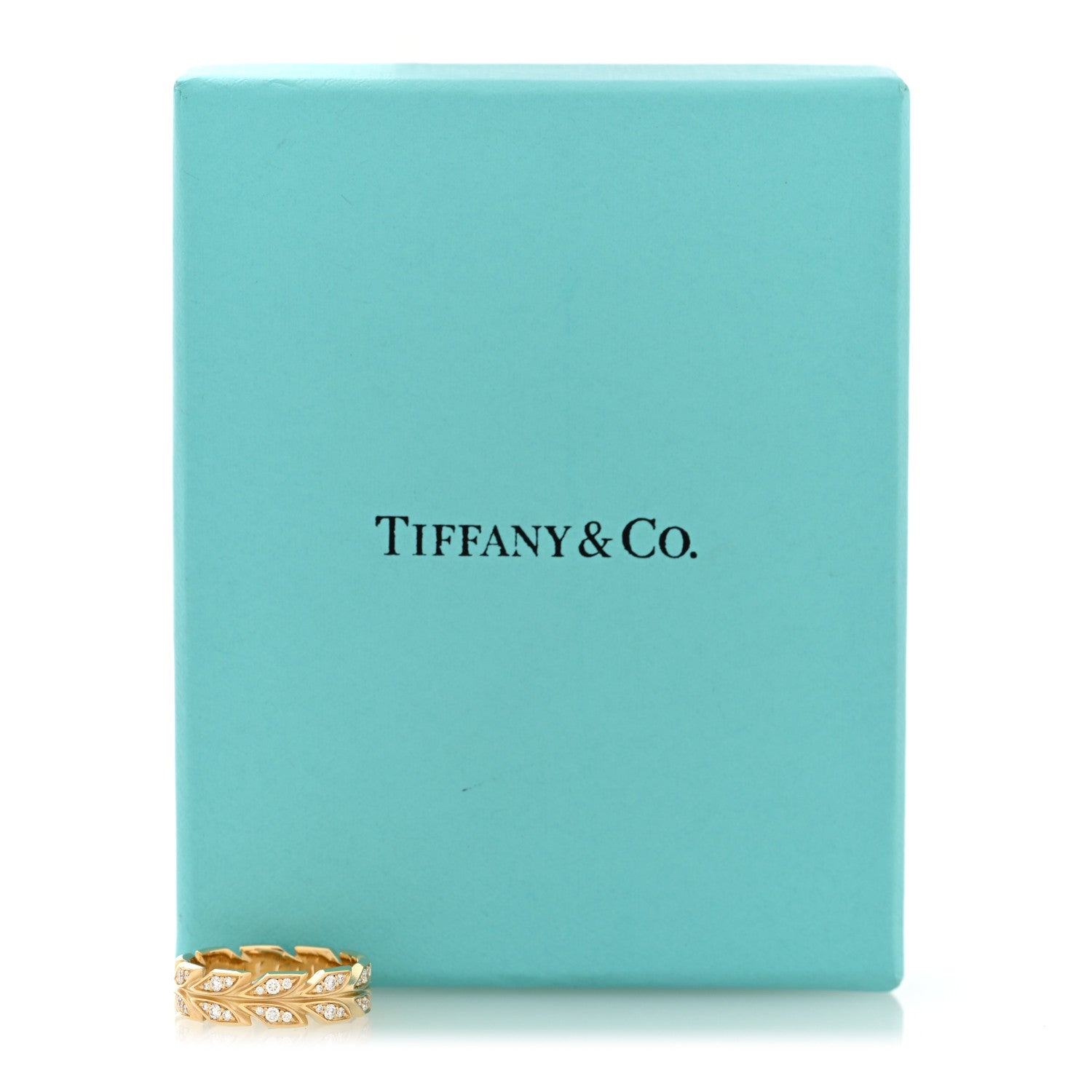 Tiffany 18K Yellow Gold Diamond Victoria Vine Band Ring 54 7 5 of 5