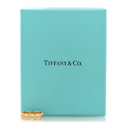 Tiffany 18K Yellow Gold Diamond Victoria Vine Band Ring 54 7 5 of 5