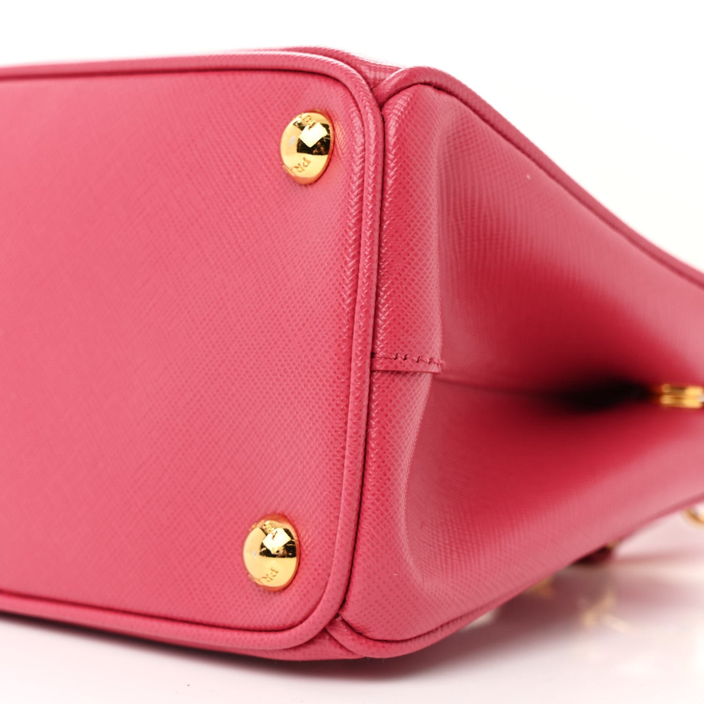 Saffiano Lux Micro Galleria Double Zip Tote Peonia