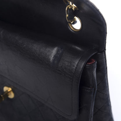 Chanel Lambskin Quilted Medium Double Flap Black 15 of 17