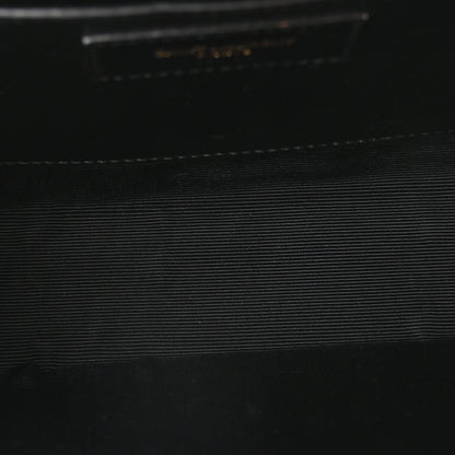 Saint Laurent Grain De Poudre Textured Mixed Matelasse Triquilt Medium Monogram Satchel Black 5 of 9