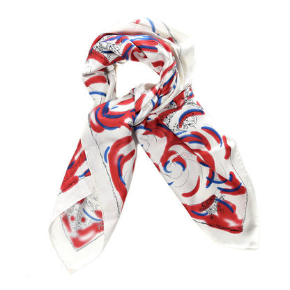 Chanel Silk Polar Bear Scarf Red 7 of 7