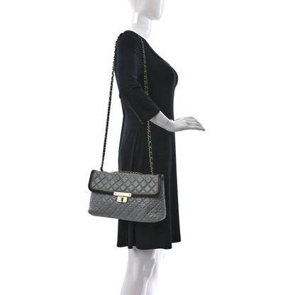 Chanel Lambskin Quilted Mademoiselle East West Flap Light Grey 2 of 15