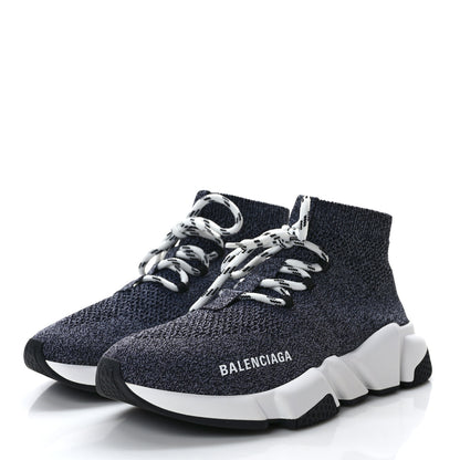 Balenciaga Chine Knit Bi-Color Sole Womens Speed Lace Up Sneakers 37 3 of 8