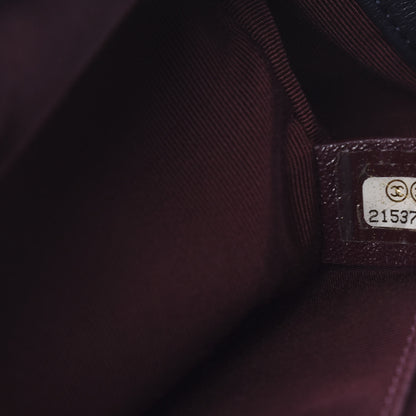 Chanel Calfskin Woven Medium Boy Flap Blue Burgundy 8 of 13