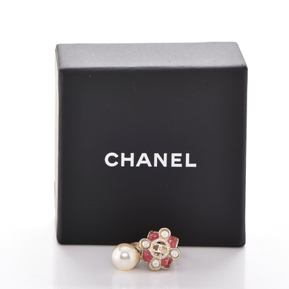 Chanel Gripoix Pearl CC Ring 6.5 Red Gold 5 of 5