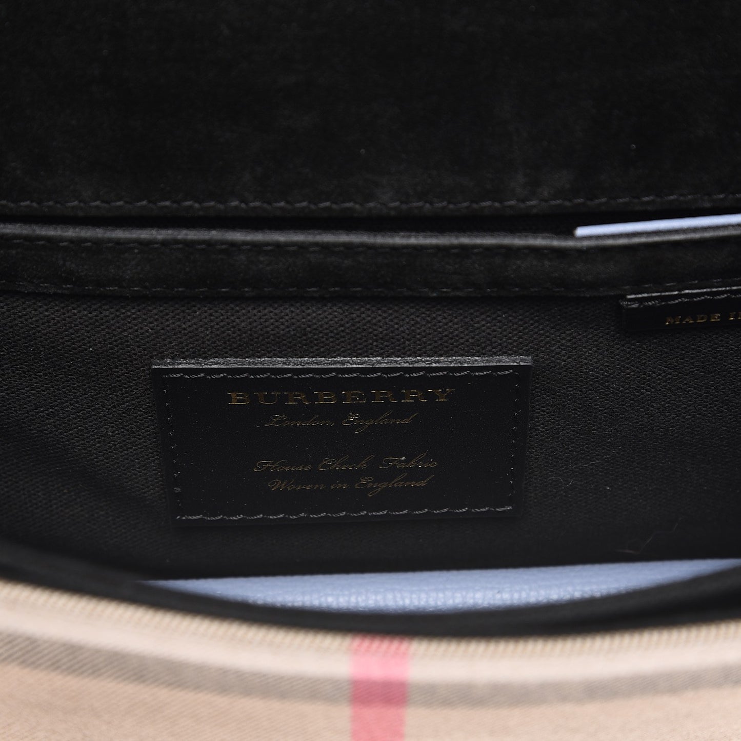 Derby Calfskin House Check Small Macken Crossbody Bag Slate Blue