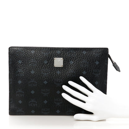 MCM Visetos Medium Zip Pouch Black 2 of 9