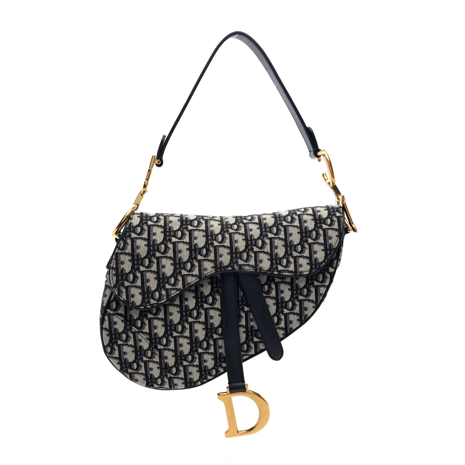 Christian Dior Oblique Saddle Bag Blue 1 of 10
