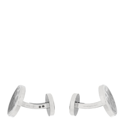 Cartier Sterling Silver Palladium Black Lacquer Panthere Cufflinks 3 of 6