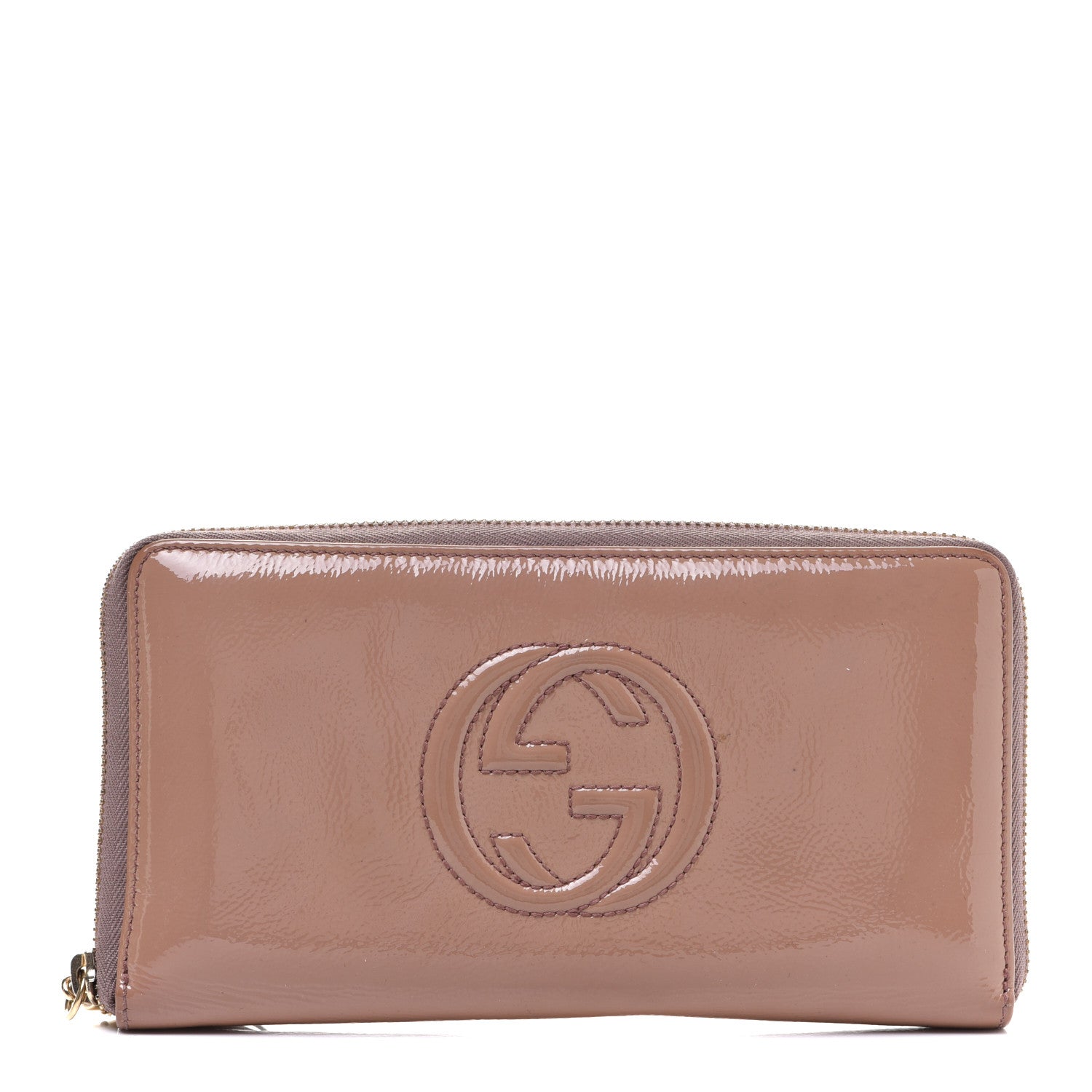 Gucci Patent Soho Zip Around Wallet Dark Cipria 1 of 11